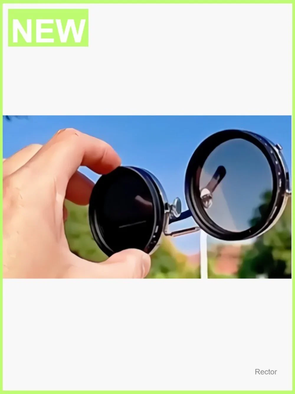 Steampunk Round Polarized Sunglasses UV400 Manual Dimming 9-Gear